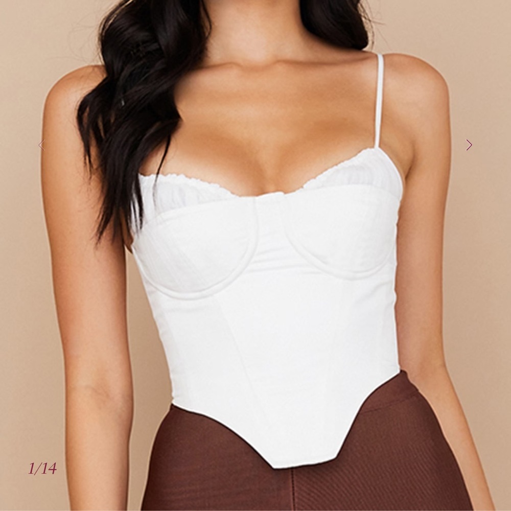 House of CB Emiliana White Underwire Corset Crop Top